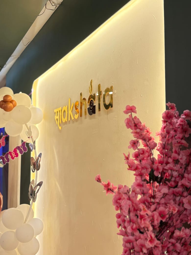 Sakshata Restaurant - Beautiful Interior with Golden Signage